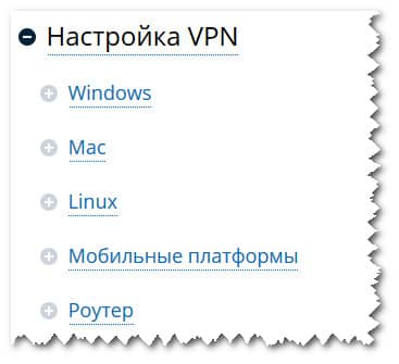 настройка VPN для разных устройств